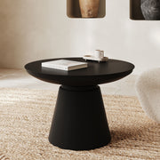 Table basse noire arrondie métal