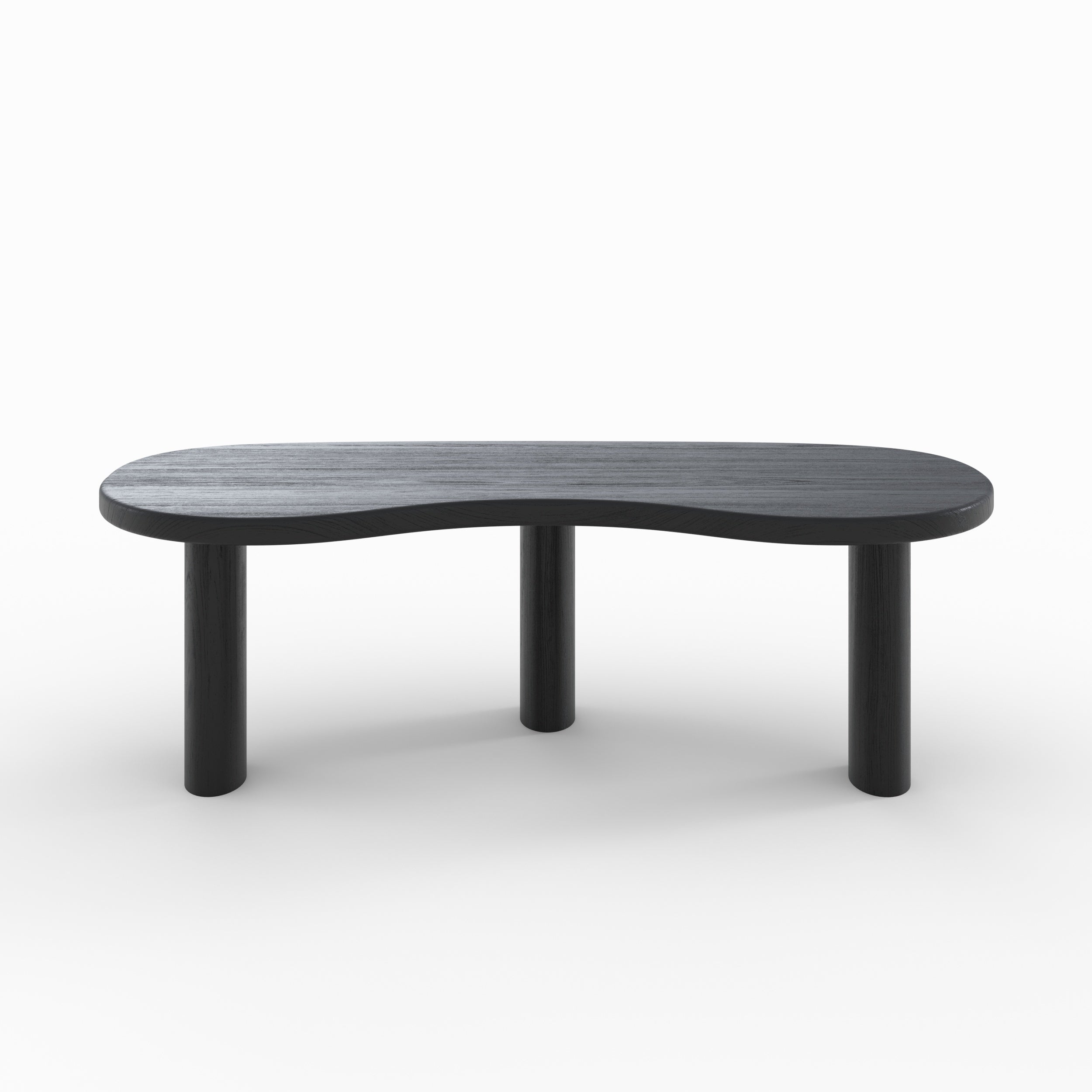 table basse noire organique bois massif de mindi brandan