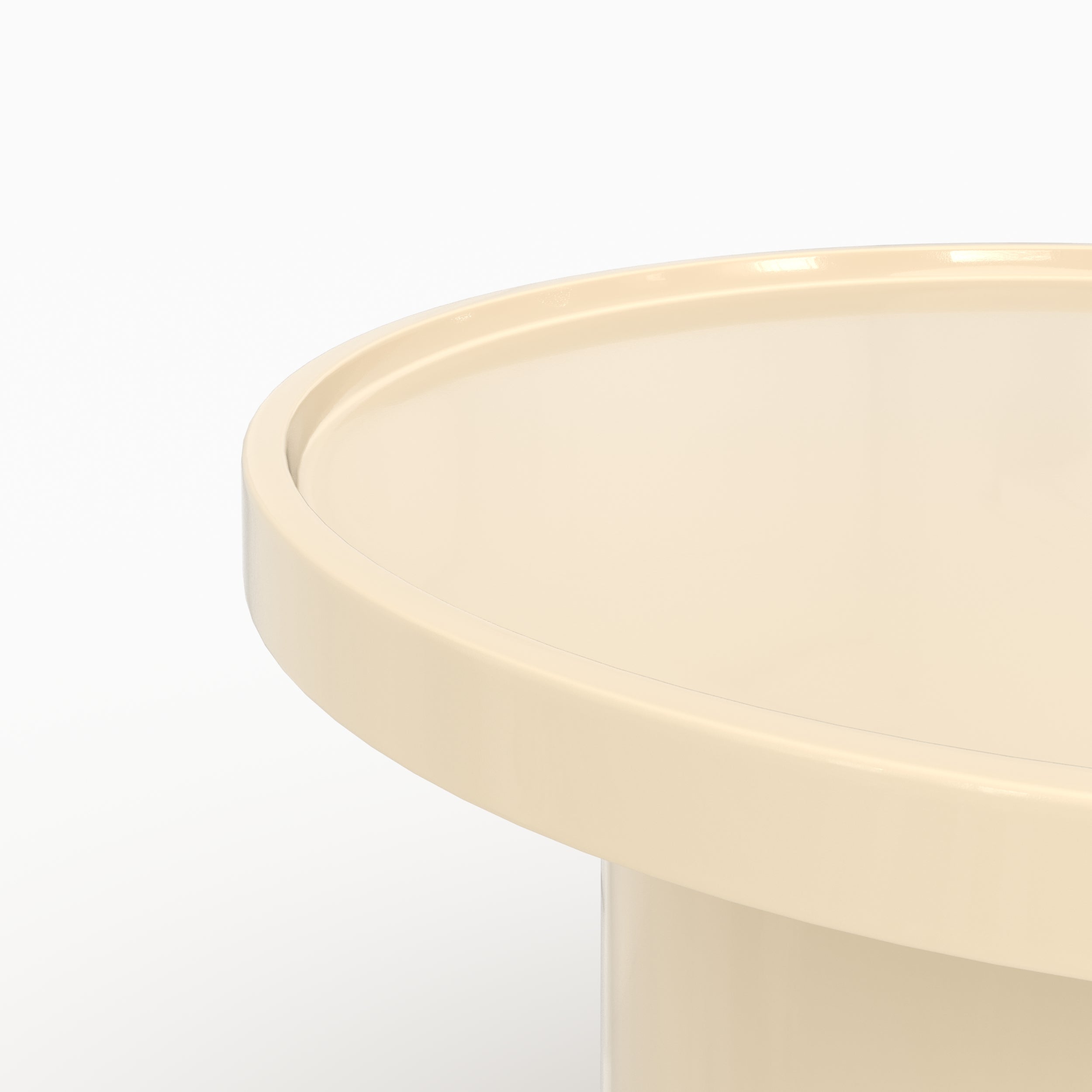 Tavolino Nora laccato bianco in MDF, D70 cm
