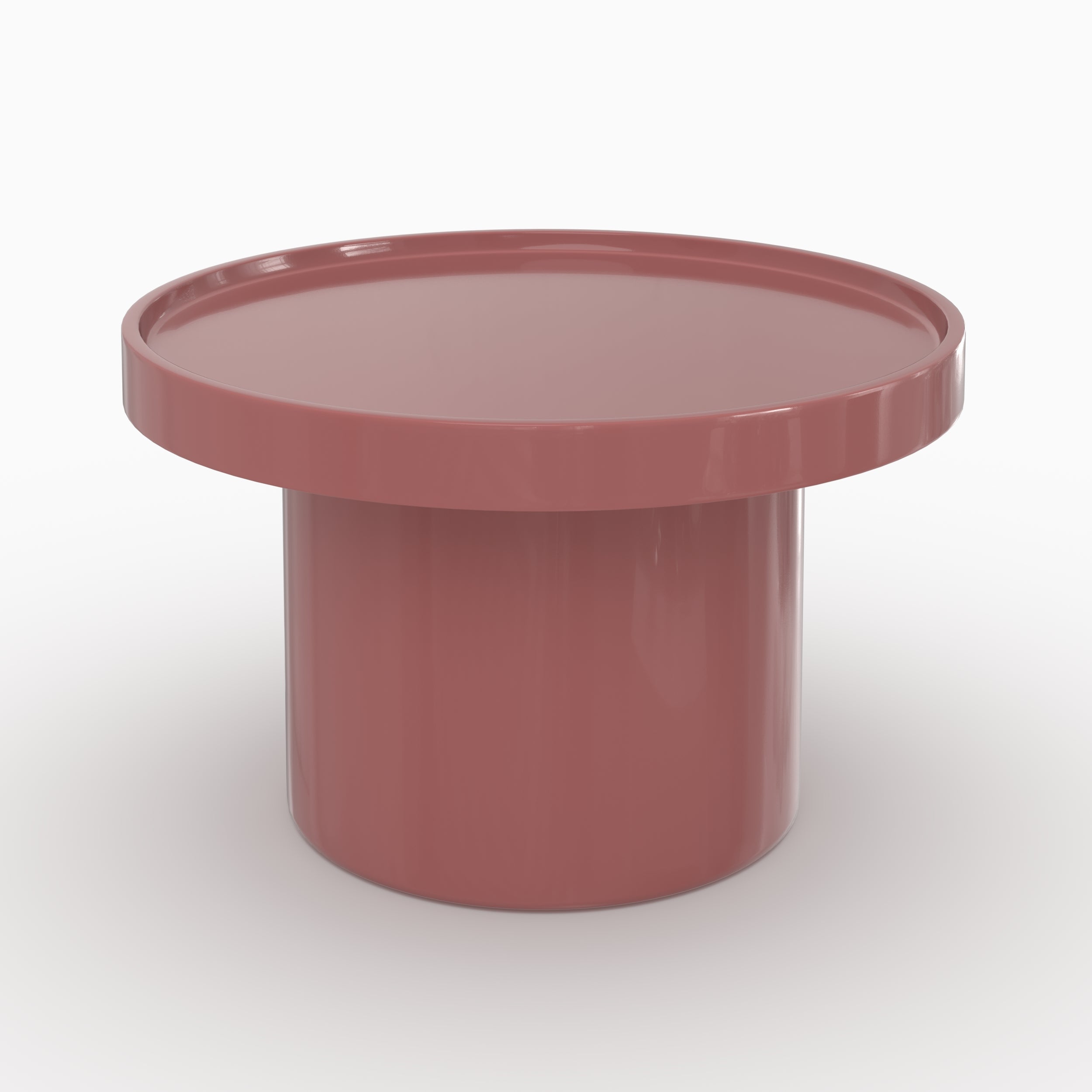 Lot de 3 tables basses Nora laquées blanches, vert olive et rouge foncé en MDF