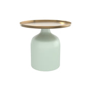 table basse ronde bleu clair et dore 44 cm lyne