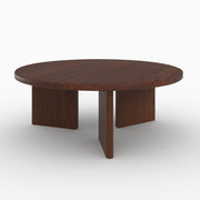 Runde Couchtisch Galia aus dunklem Massivholz Mindi D80 cm