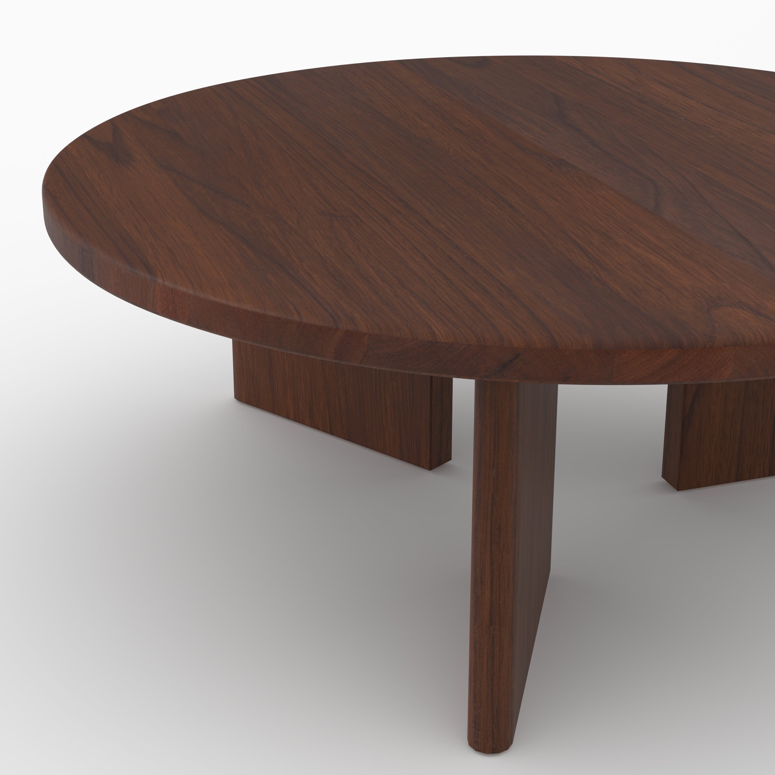 Runde Couchtisch Galia aus dunklem Massivholz Mindi D80 cm