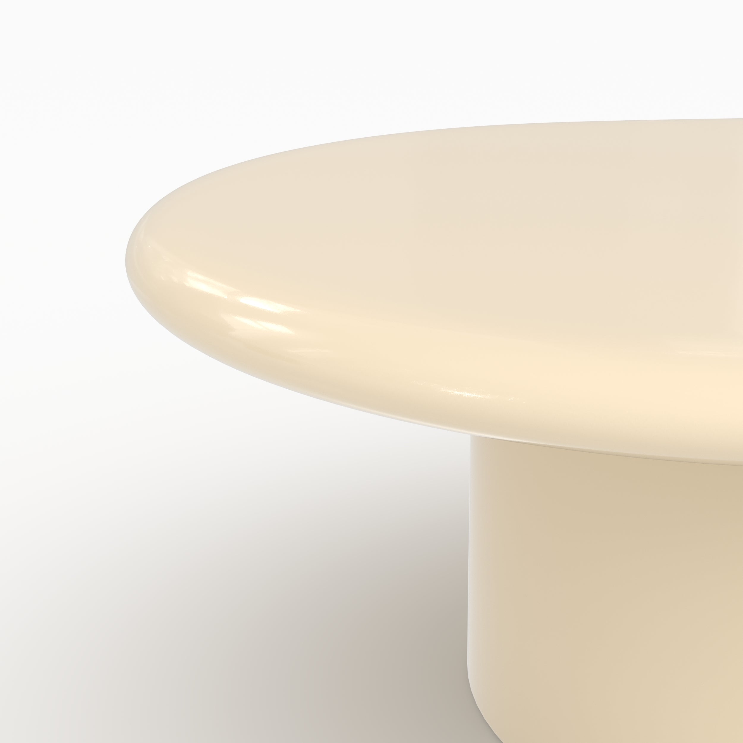 Tavolino ovale Sia laccato bianco in MDF, 120 cm