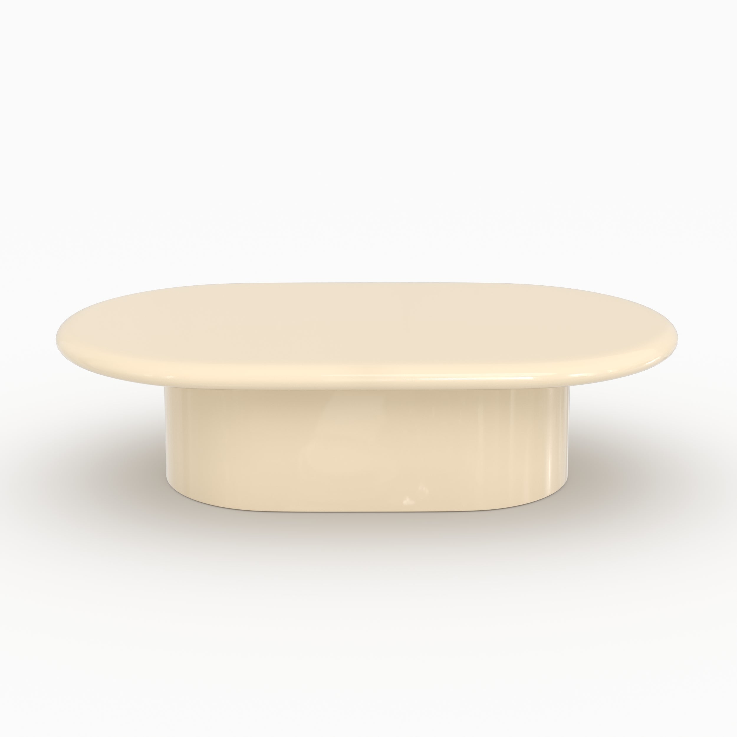 Tavolino ovale Sia laccato bianco in MDF, 120 cm