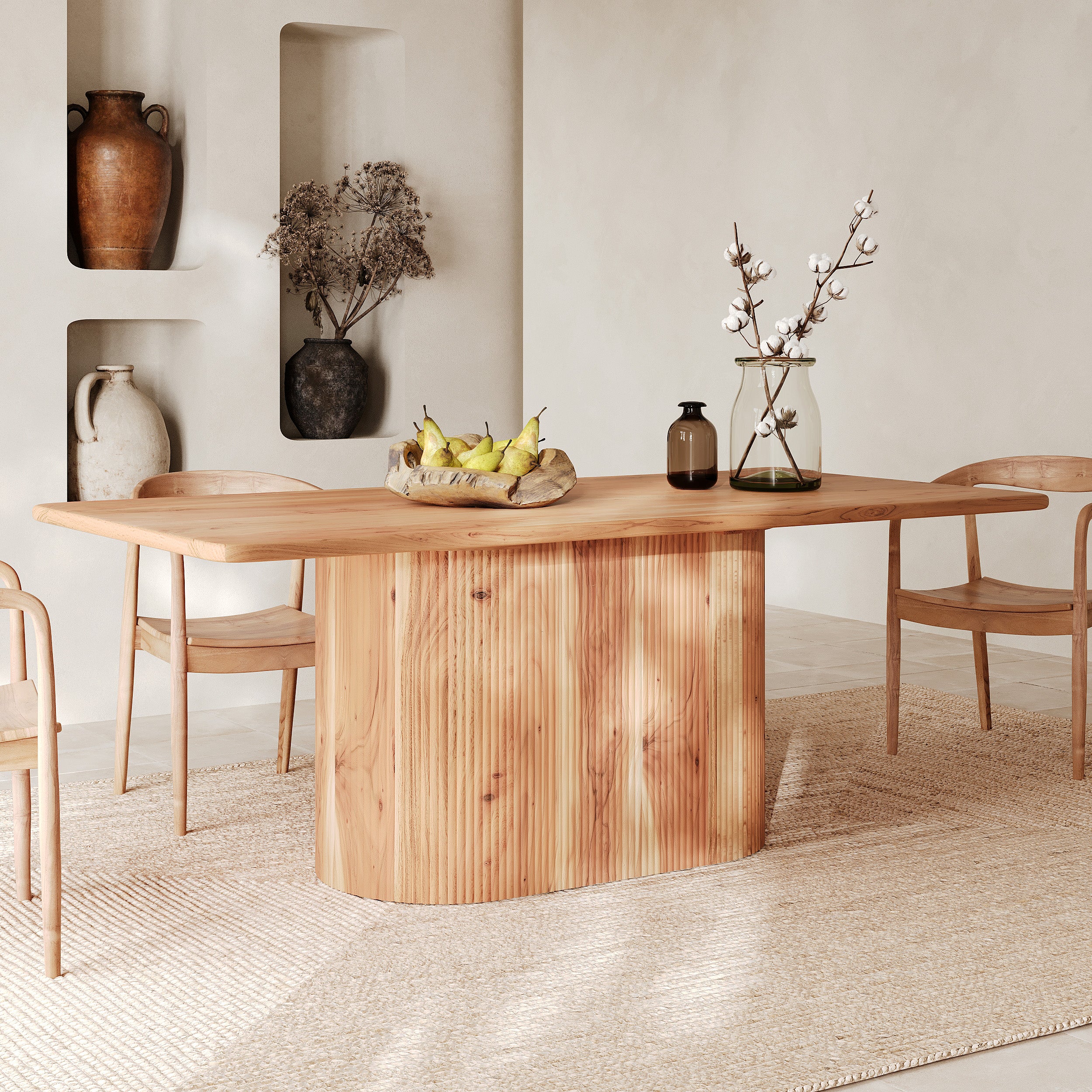 Table bois acacia 6 personnes june bois massif