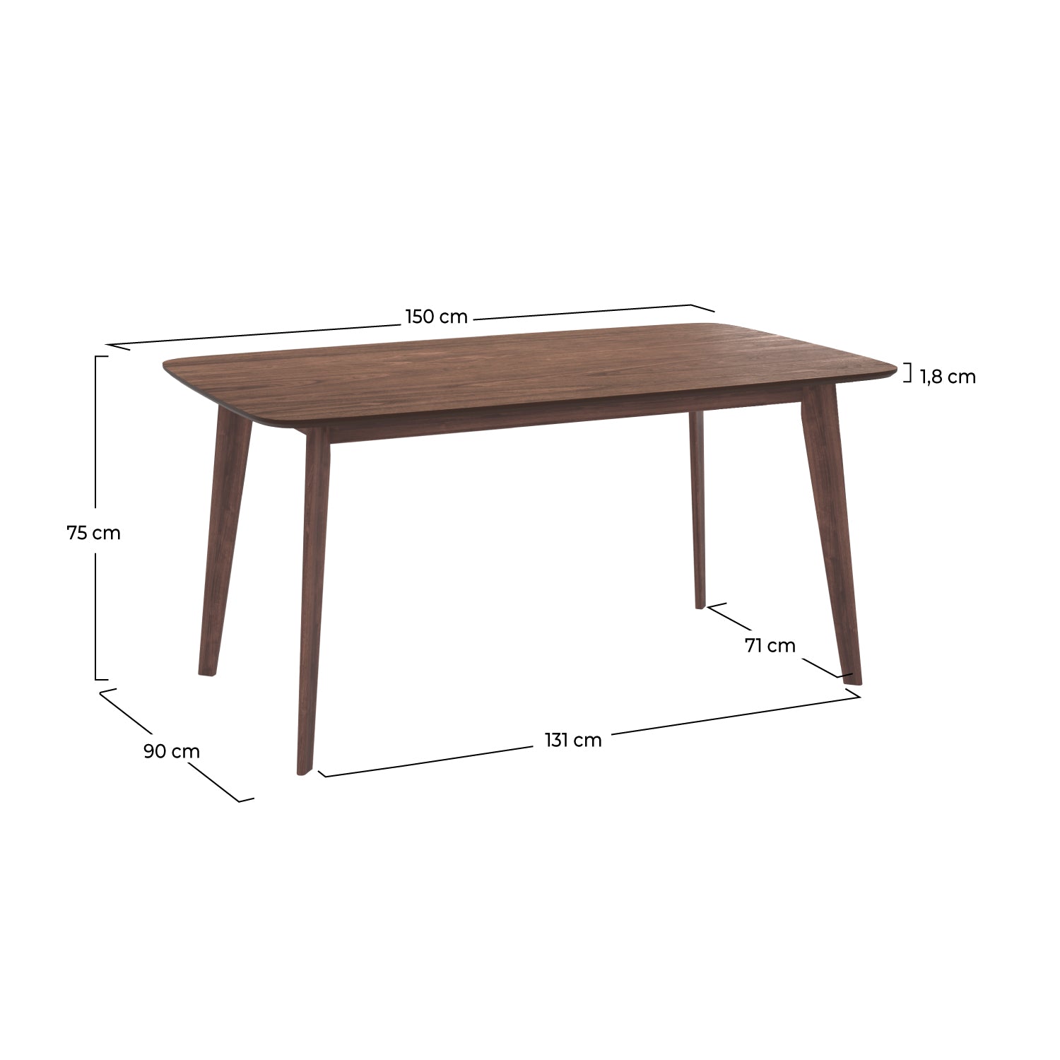 tavolo in legno scuro oman rettangolare