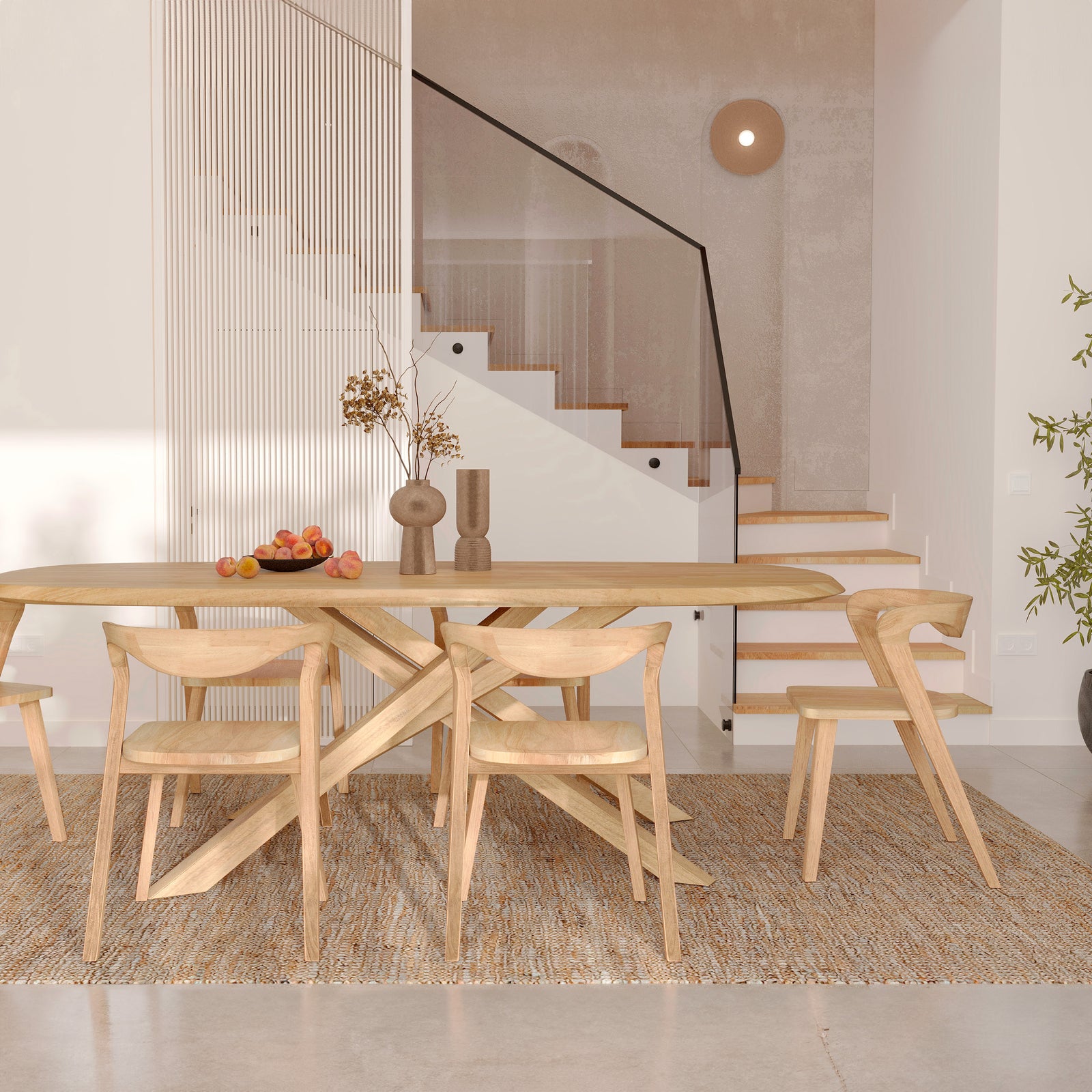 table bois hevea clair aladin rdv deco