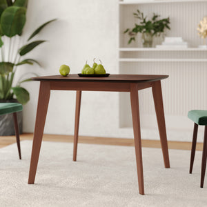tavolo quadrato in legno scuro finitura noce da pranzo julio 90 cm