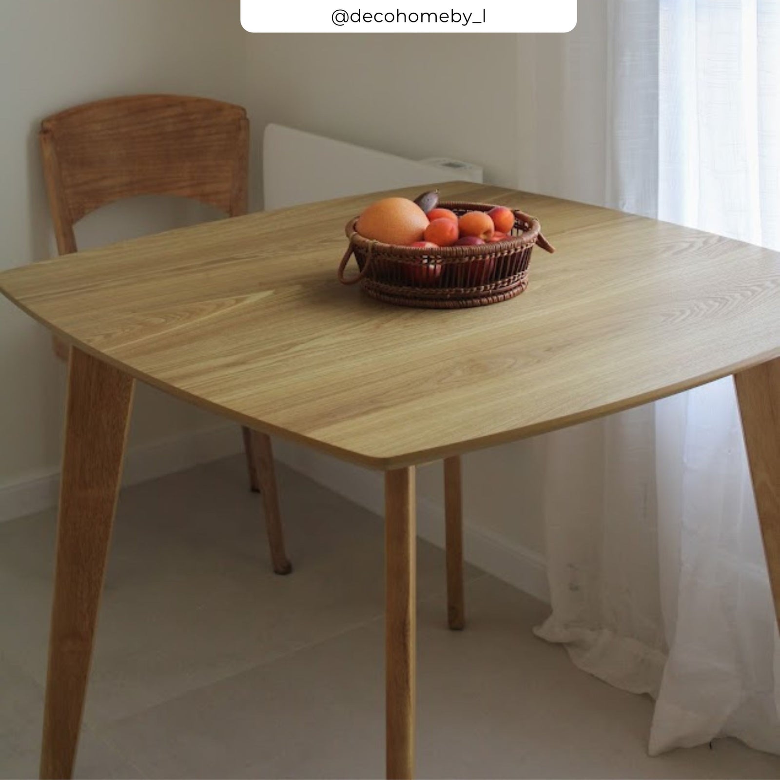 tavolo quadrato julio legno chiaro 90 cm