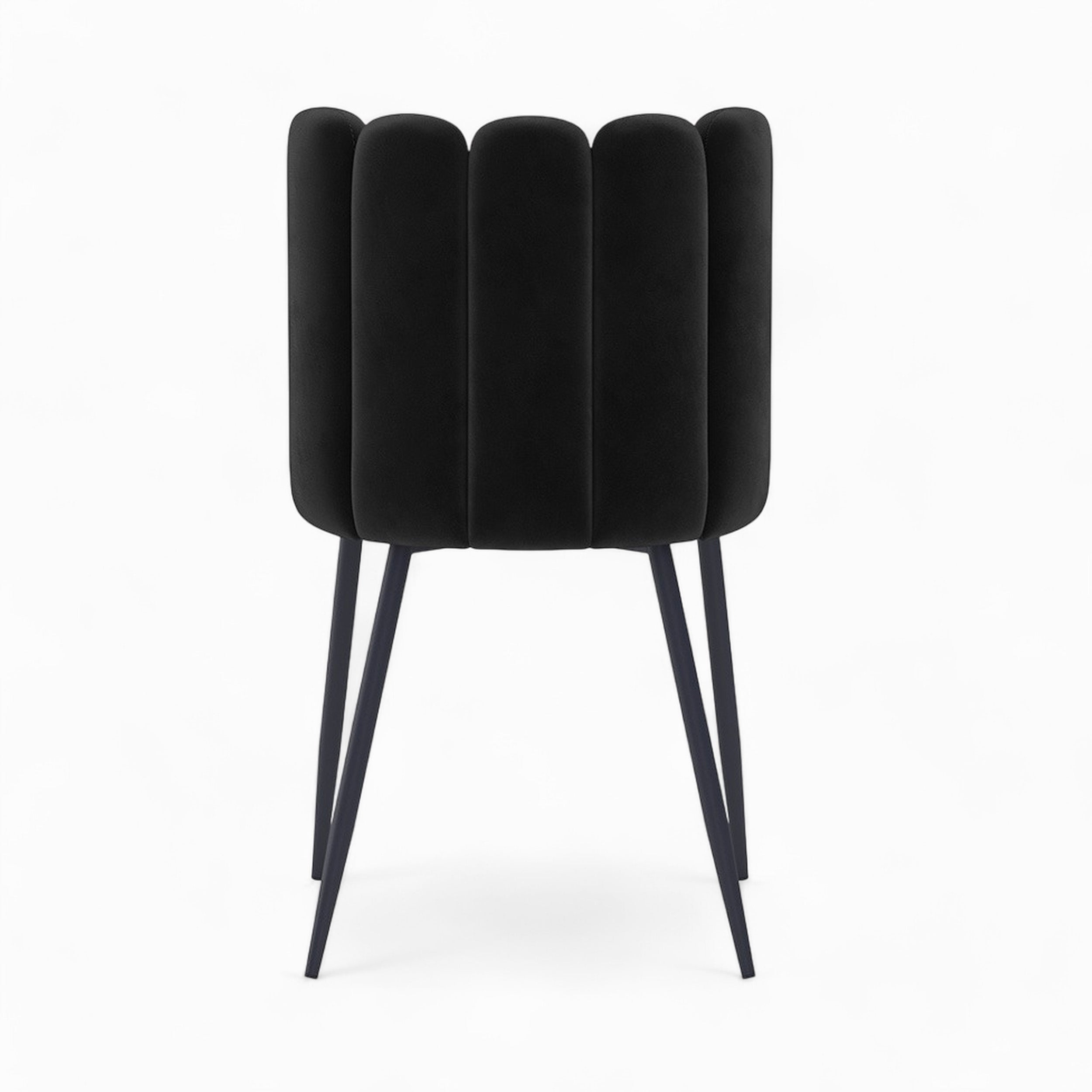 table chaises oman en velours et bois noir 4 personnes