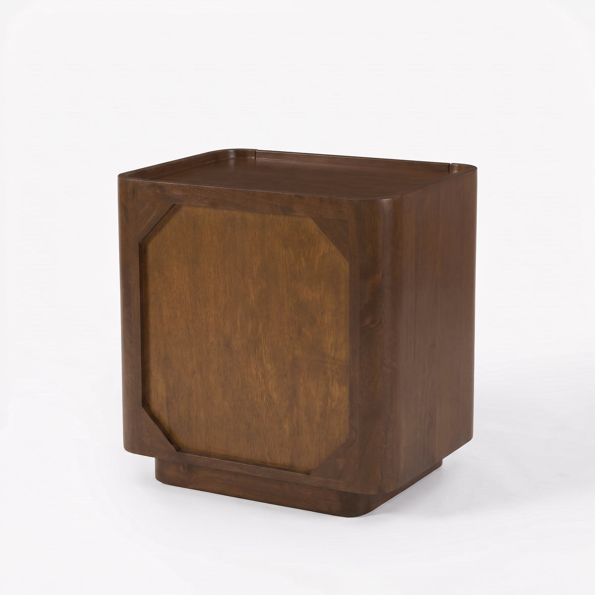 Table de chevet Aldo en bois de manguier noyer, vue arrière - Maison Pavane
