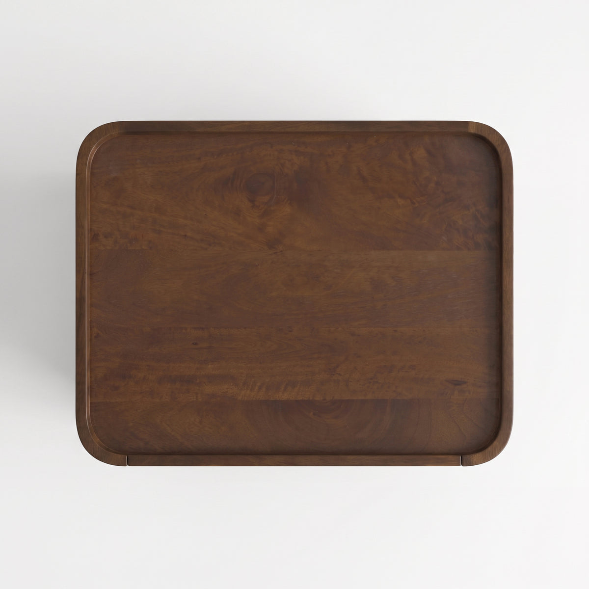 Table de chevet Aldo en bois de manguier noyer, vue de dessus - Maison Pavane