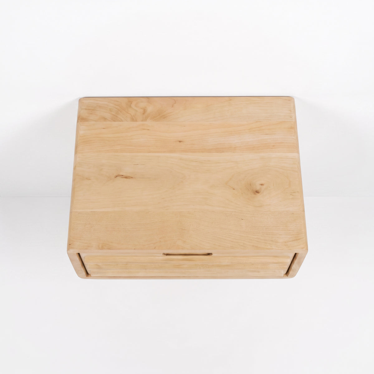 Table de chevet murale Pablo en bois de manguier naturel, vue de dessus - Maison Pavane