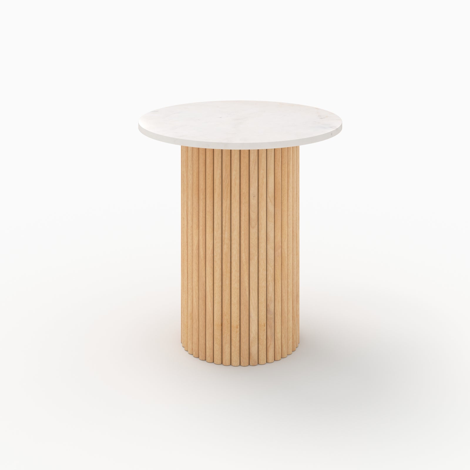tavolino Agathe in marmo e legno di mango diametro 40 cm