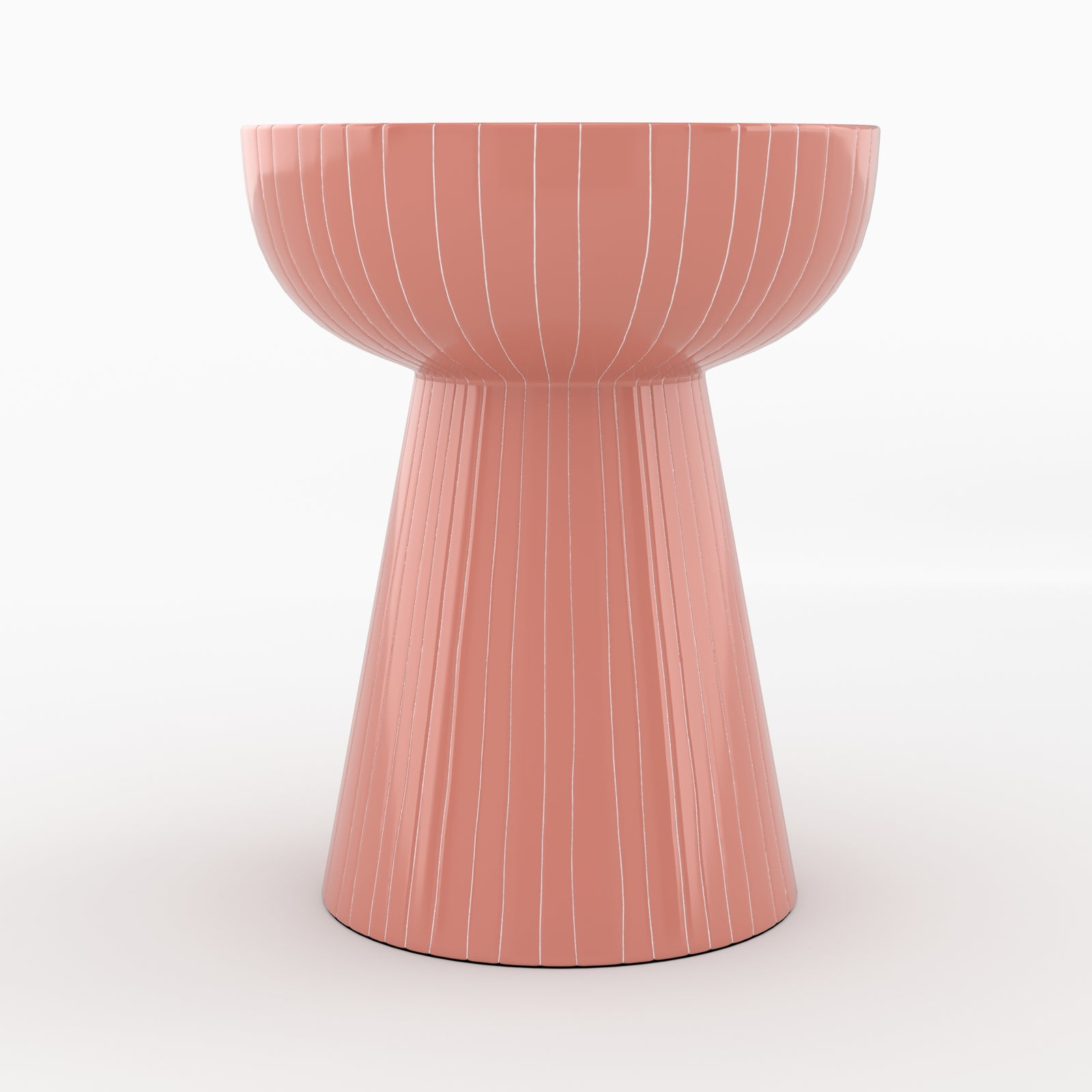 table d appoint en metal rose raye blanc sidonie