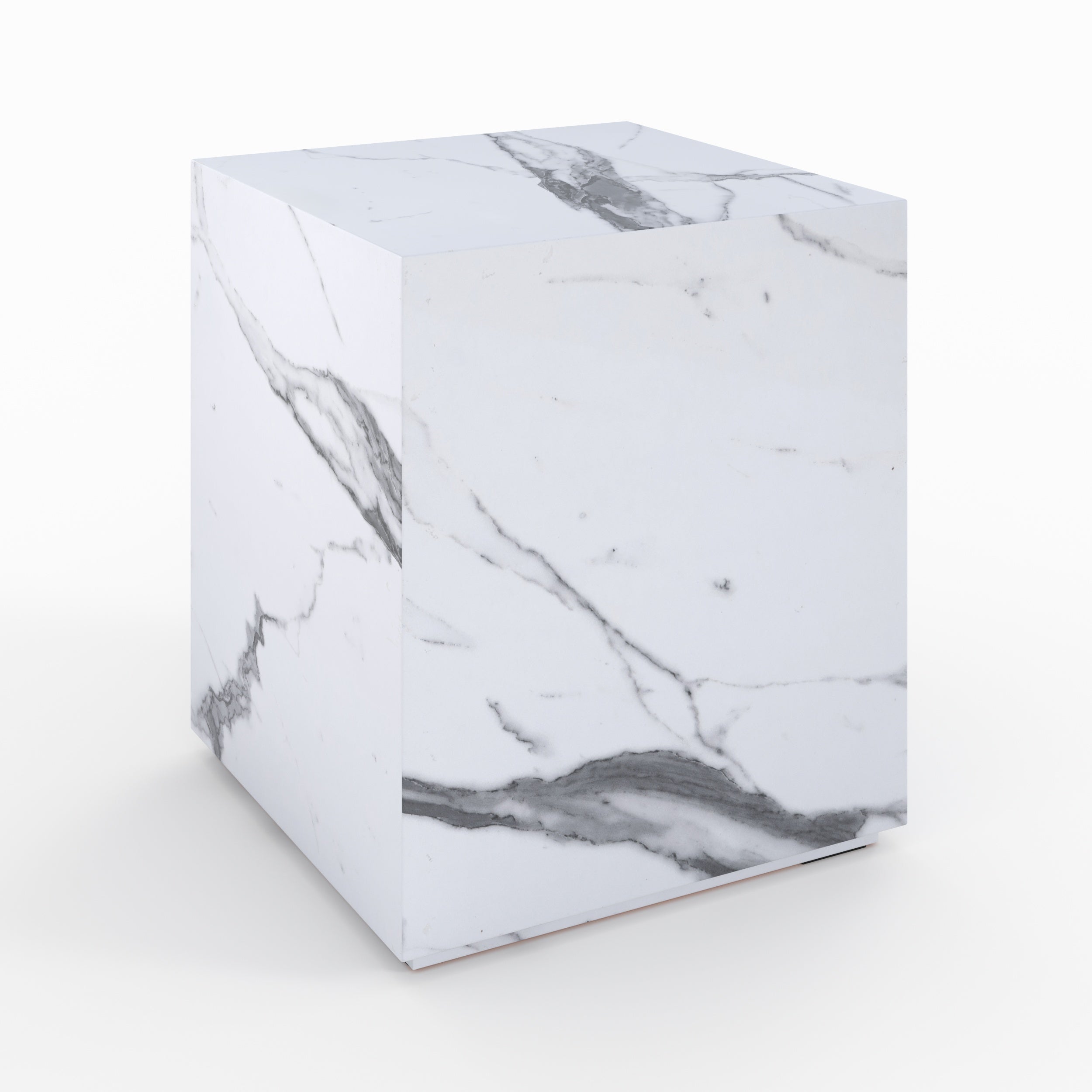 table d appoint lison marbre blanc carre