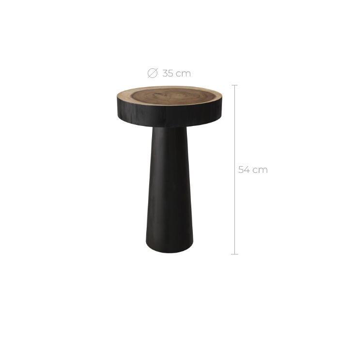 tavolino rotondo 35 cm nero janah