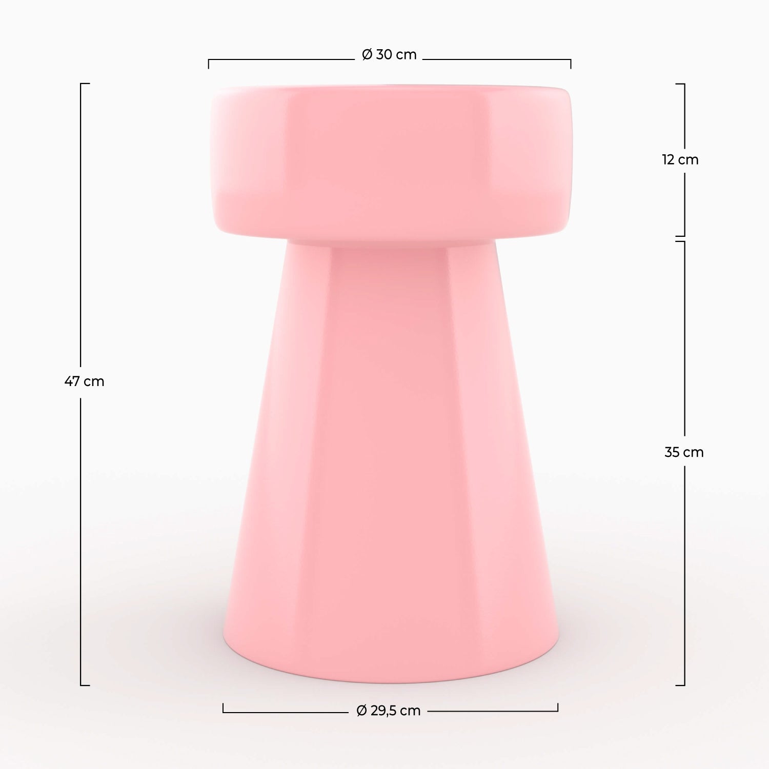 tavolino rosa confetto in metallo athena