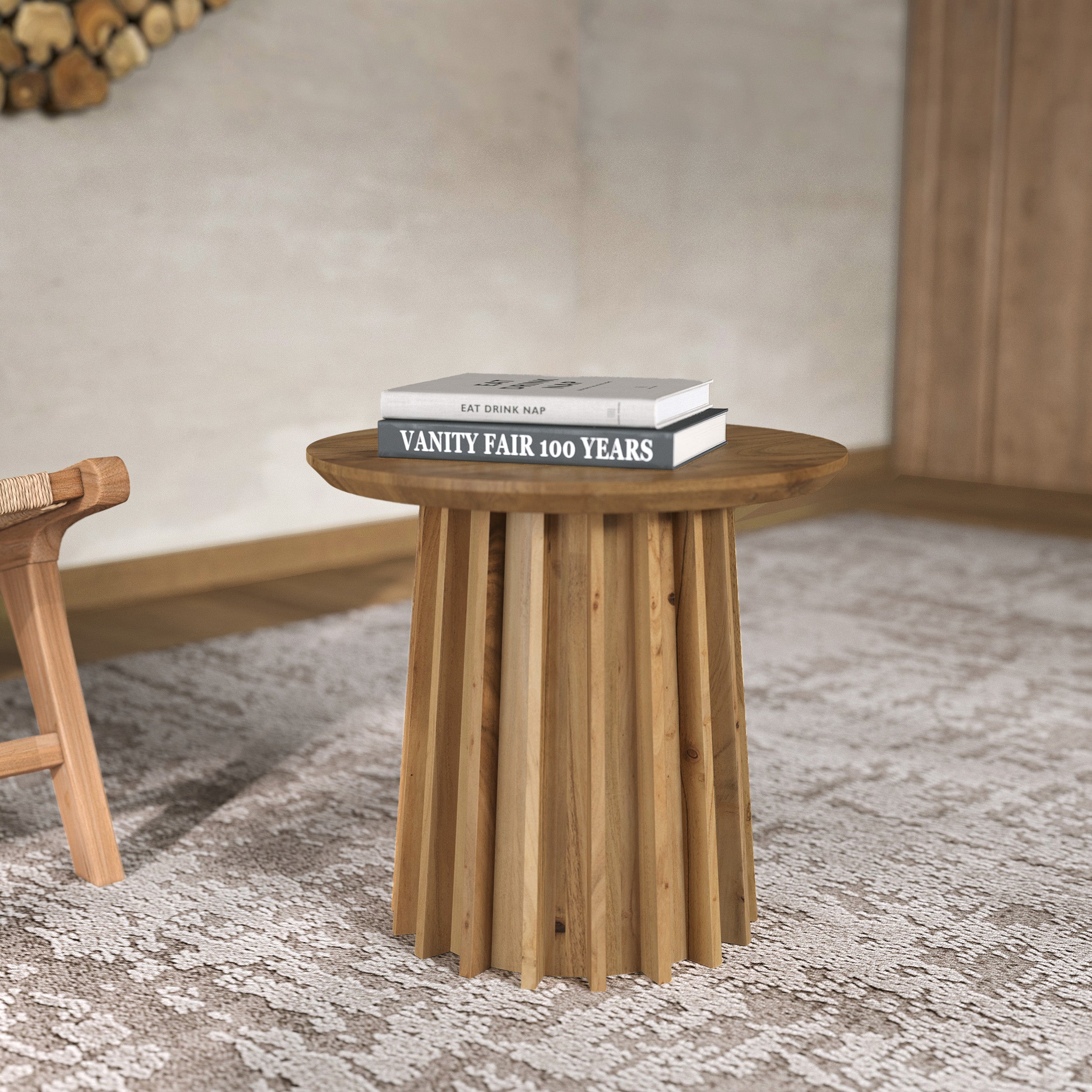 table d appoint suzon en bois massif ronde