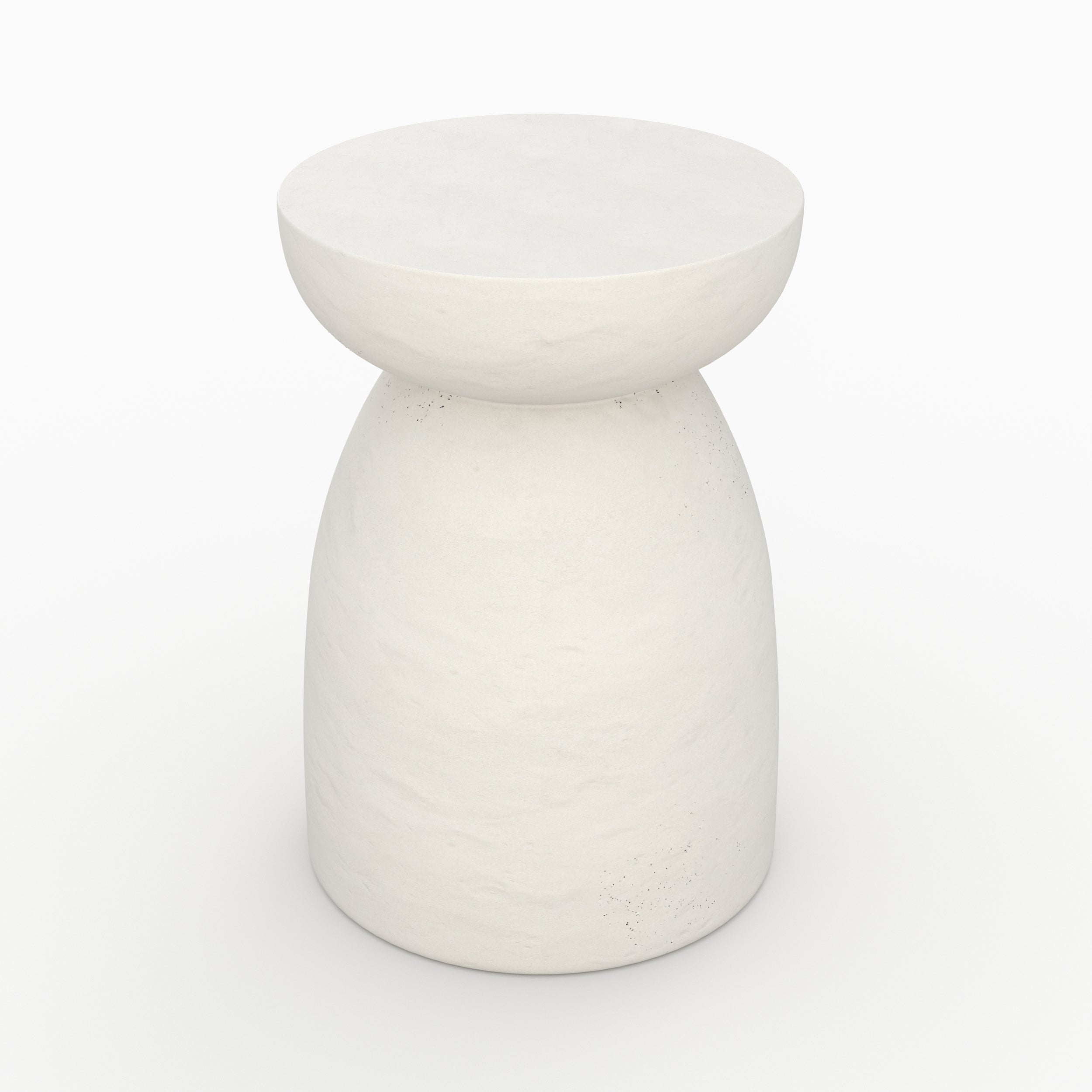 table d'appoit ronde Capri in cemento bianco