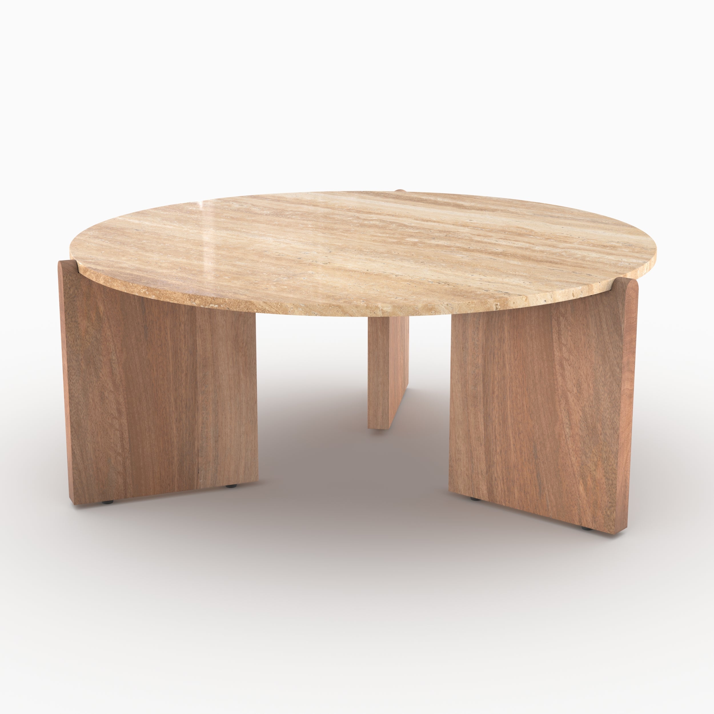 Table d85cm basse sierra bois travertin