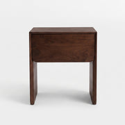 Table de chevet Achille en bois de manguier marron foncé, vue de face - Maison Pavane