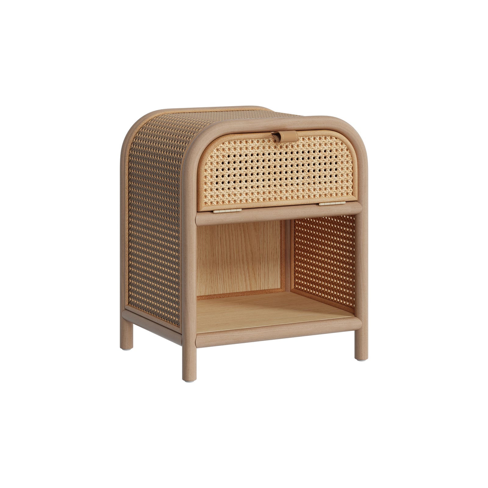table de chevet alata 1 tiroir en cannage et bois