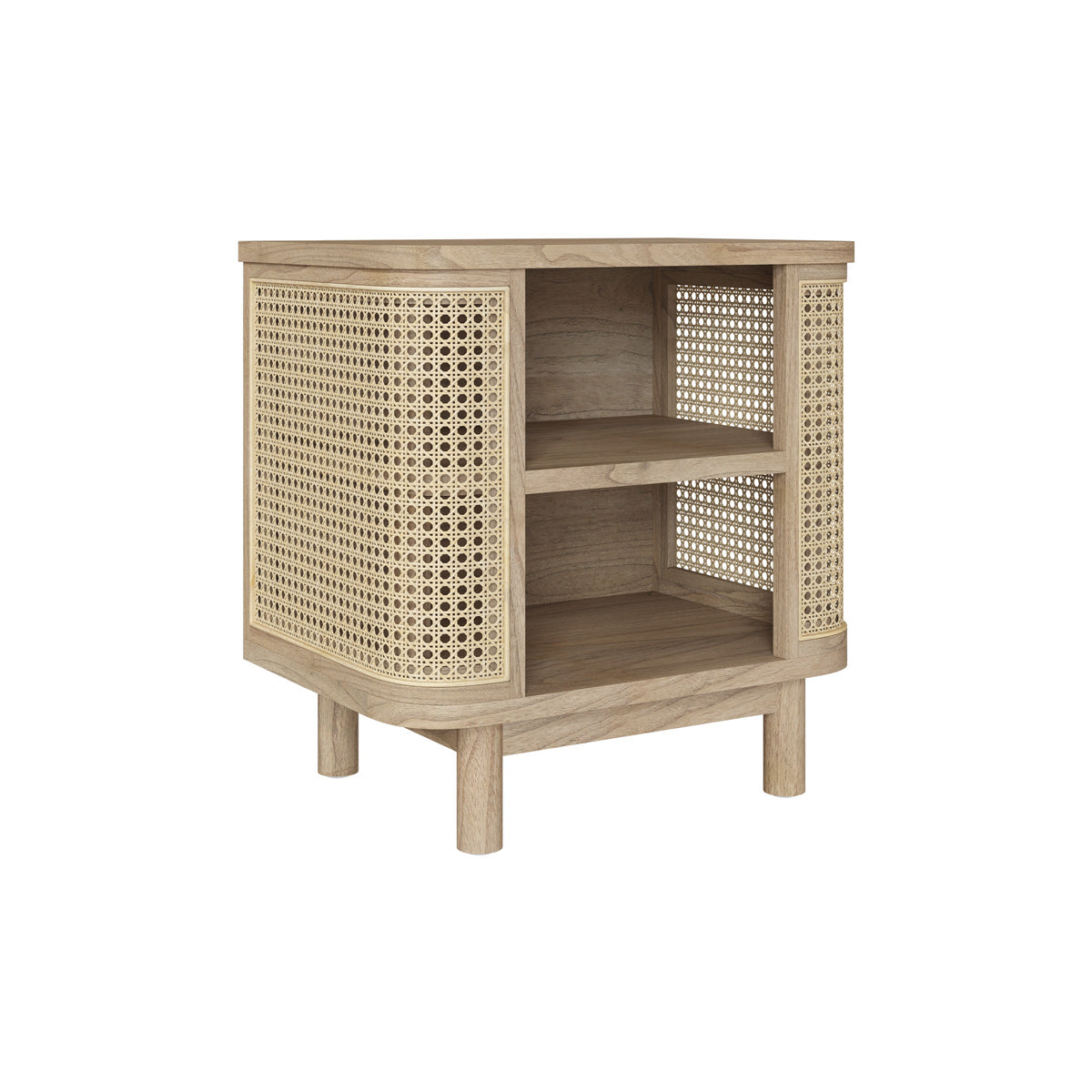 tavolino da notte antik in rattan naturale