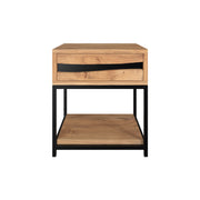 table de chevet en bois noir et bois clair alabama
