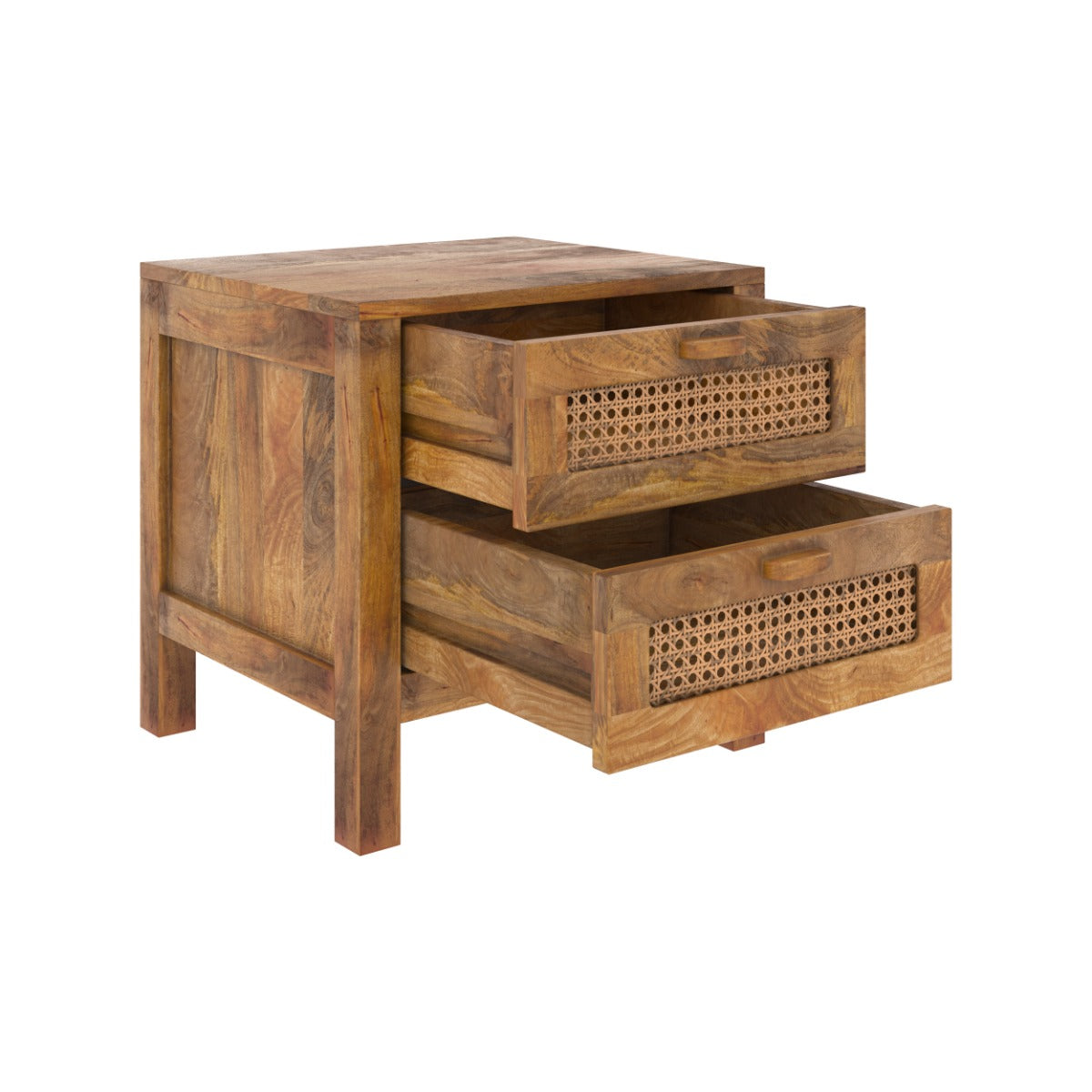 tavolino da notte in rattan tiki