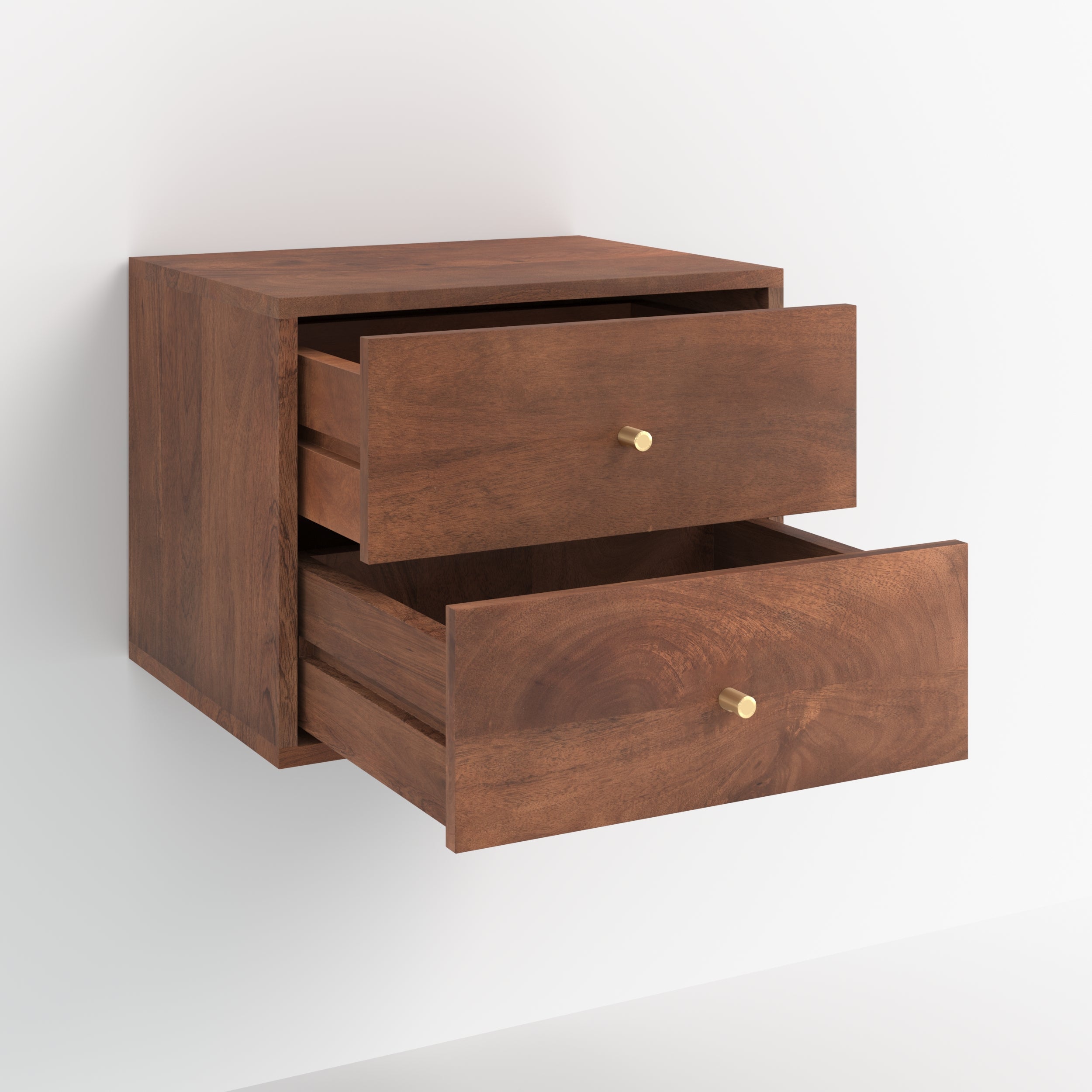 table de chevet suspendu orea en bois manguier fonce 