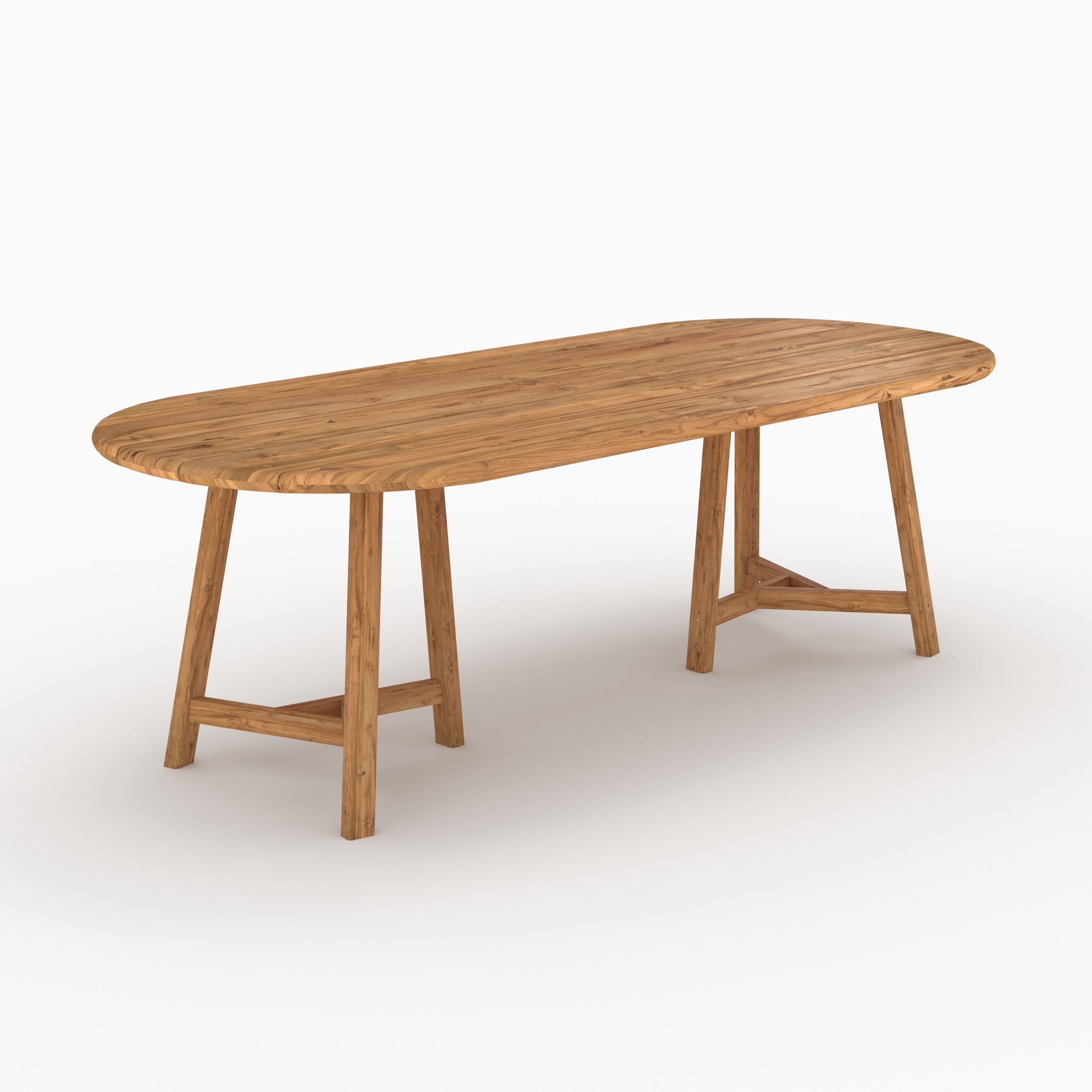 Table et chaises de jardin Bora en bois de teck recyclé, 8 personnes