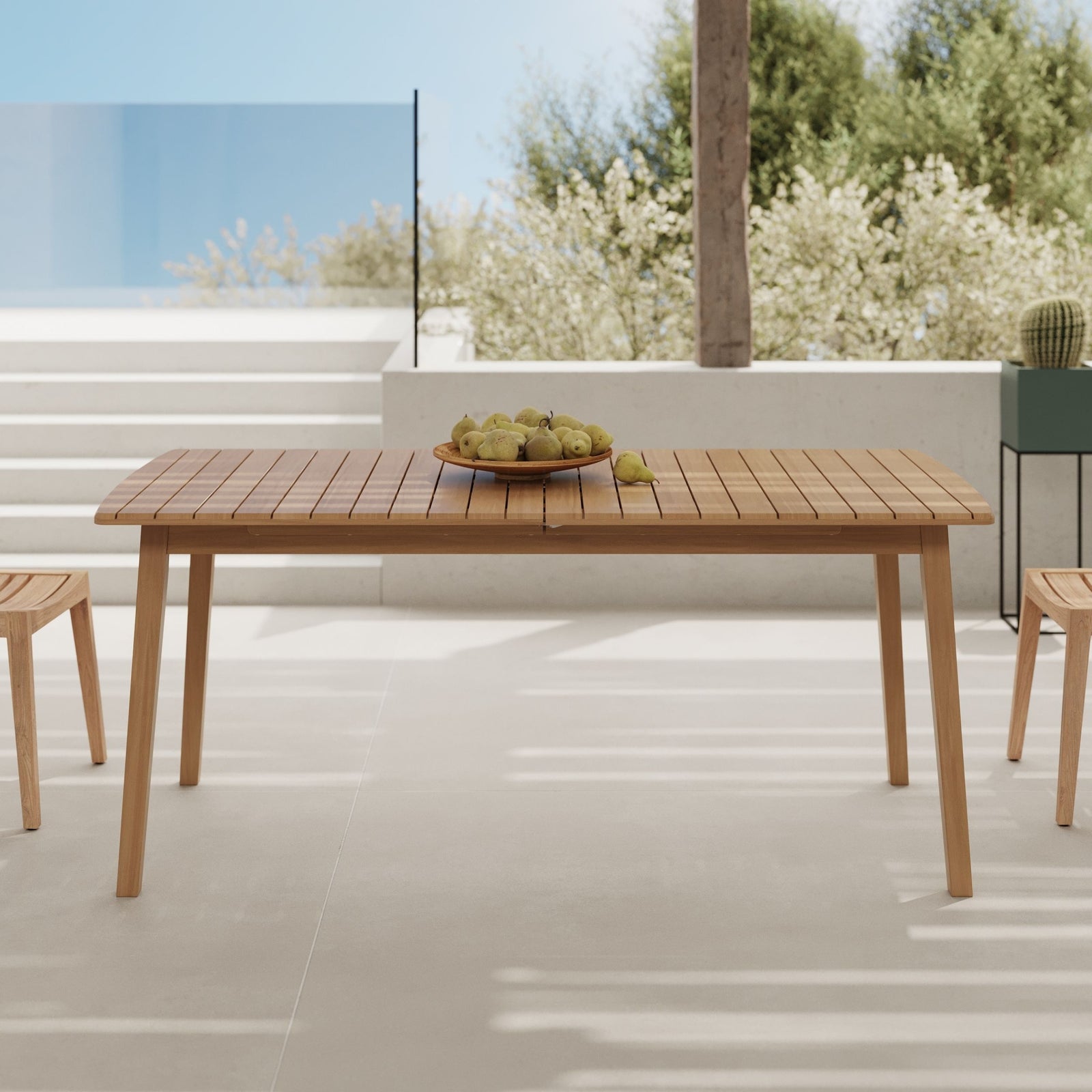Table de jardin extensible bois acacia huilé