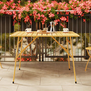 Table de jardin jaune beurre métal 4 places