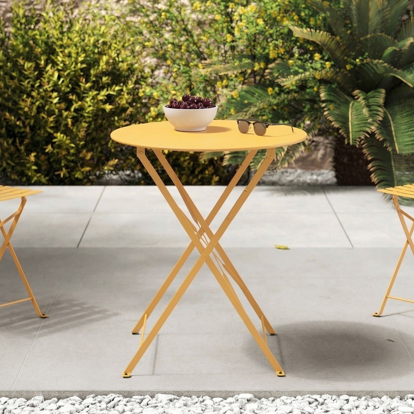 Table de jardin jaune Kayla