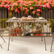 Table de jardin métal taupe
