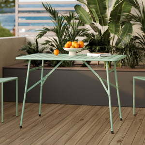 tavolo da giardino verde 4 persone pieghevole esterno yumi