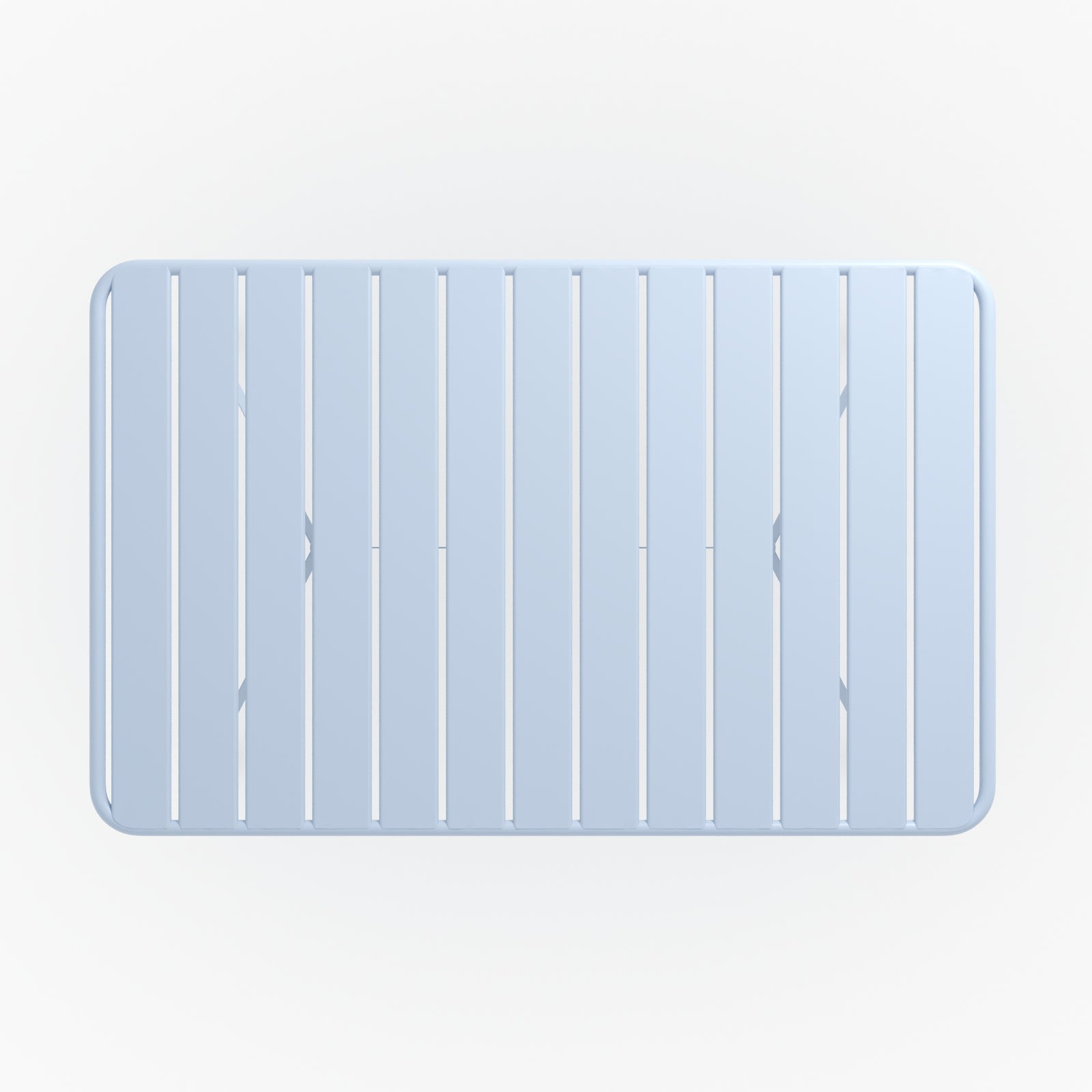 Table de jardin Yumi pliante en métal bleu pastel 4 personnes zoom produit