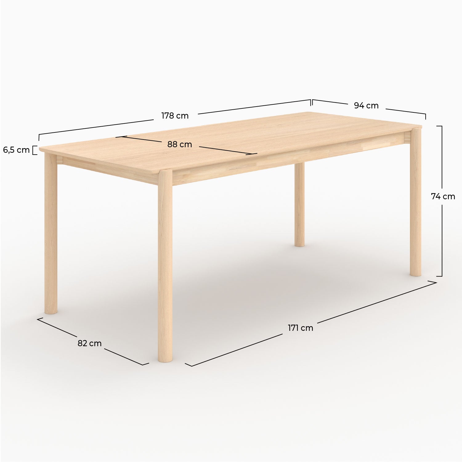 Table en bois clair irene