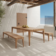 Table et banc de jardin teck recyclé