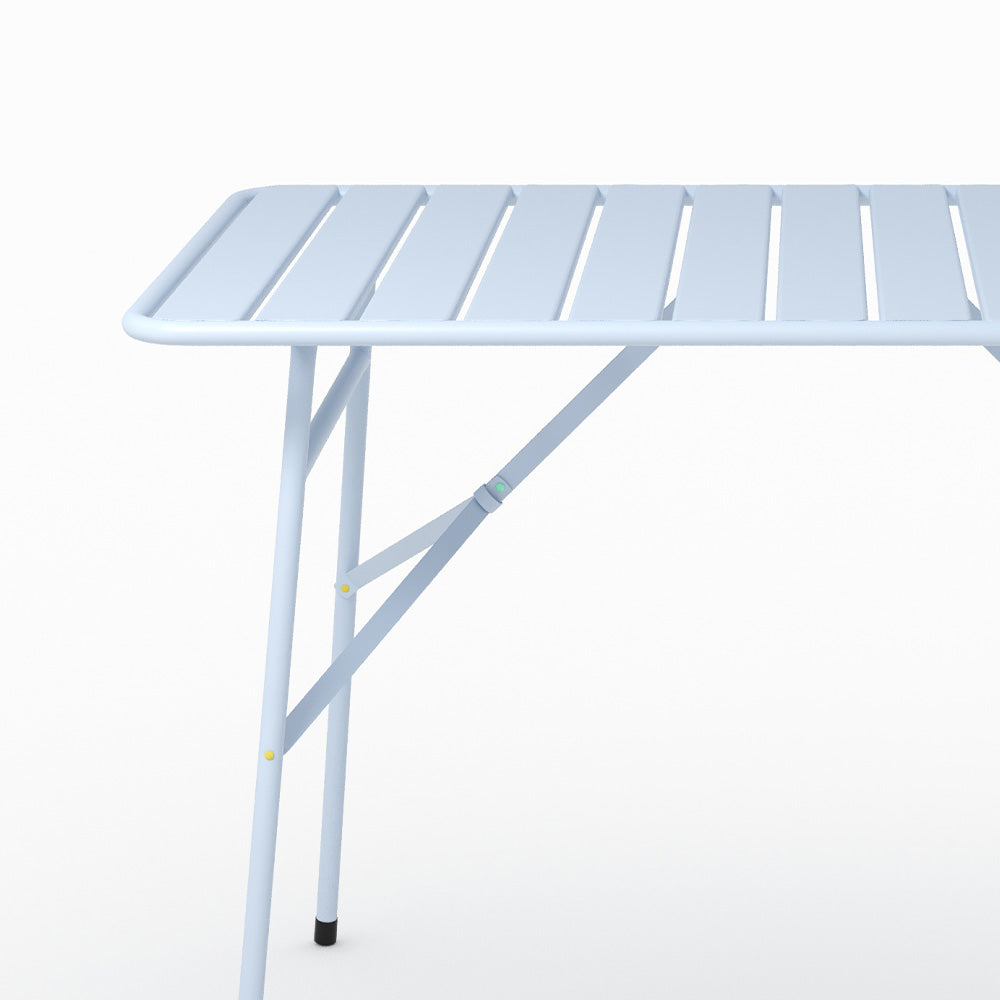 Table et chaises de jardin pliantes Yumi 4 personnes métal bleu