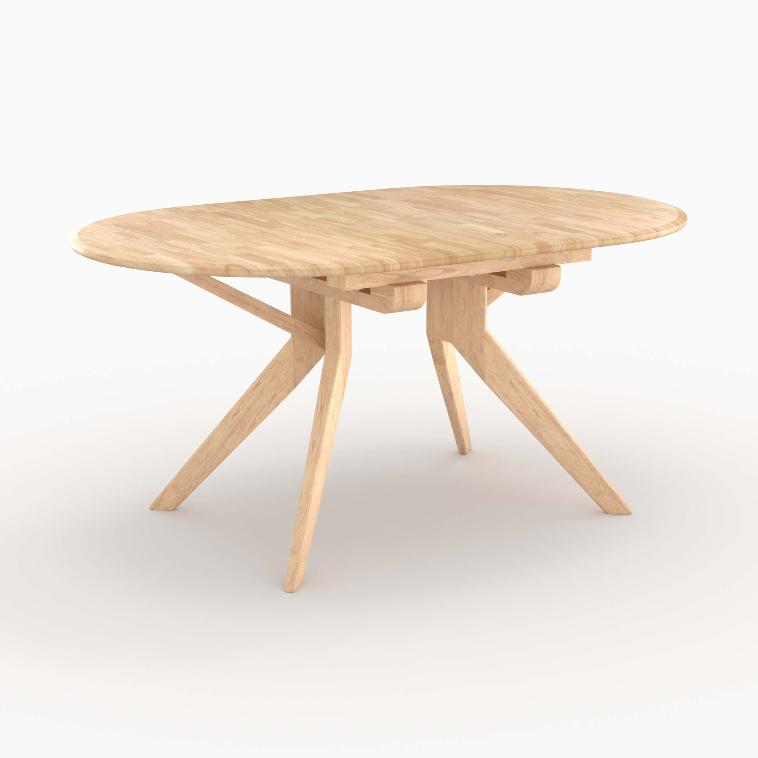 tavolo allungabile in legno chiaro di hevea per 6-8 persone merlin