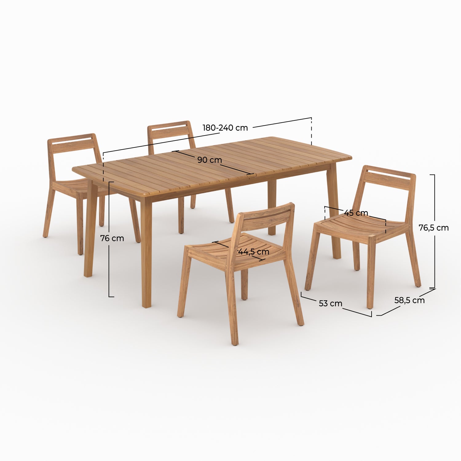 Table extensible et chaises alona 4 places