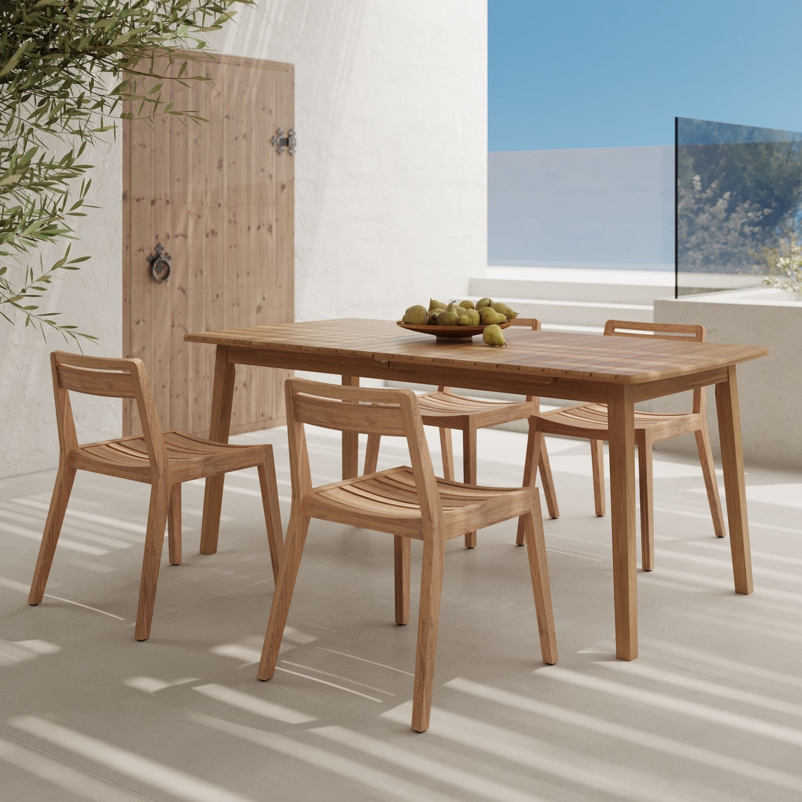 Table extensible et chaises de jardin alona 4 places