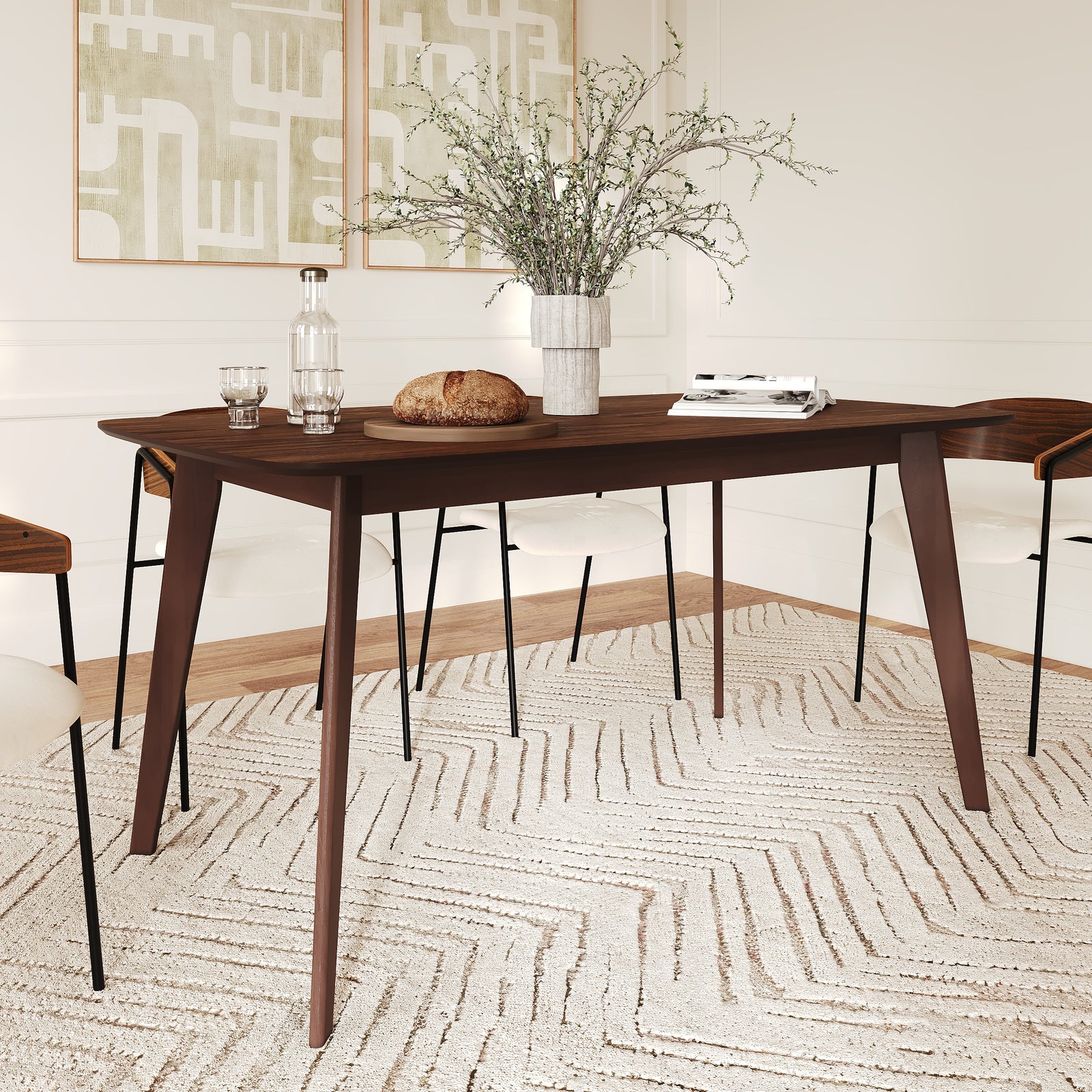 Table extensible Oman bois foncé 150 180 cm