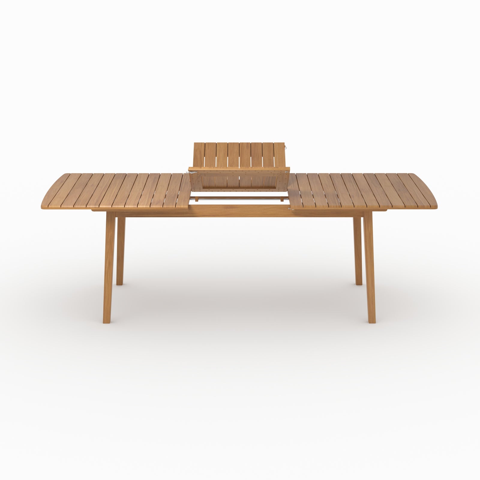 Table jardin alona acacia extensible ouverte rallonge 10 personnes vue face