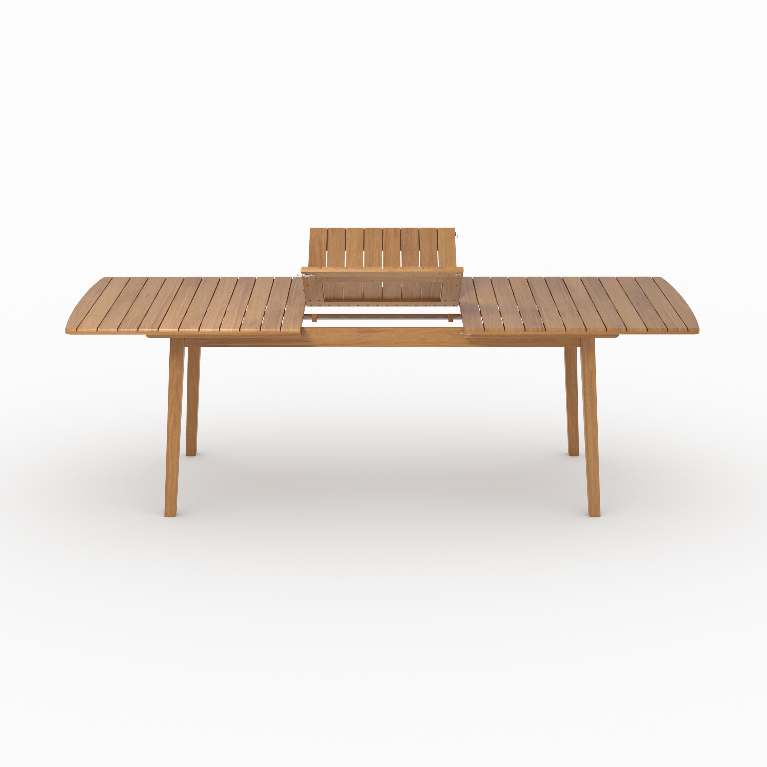Table jardin alona acacia extensible ouverte rallonge 10 personnes vue face