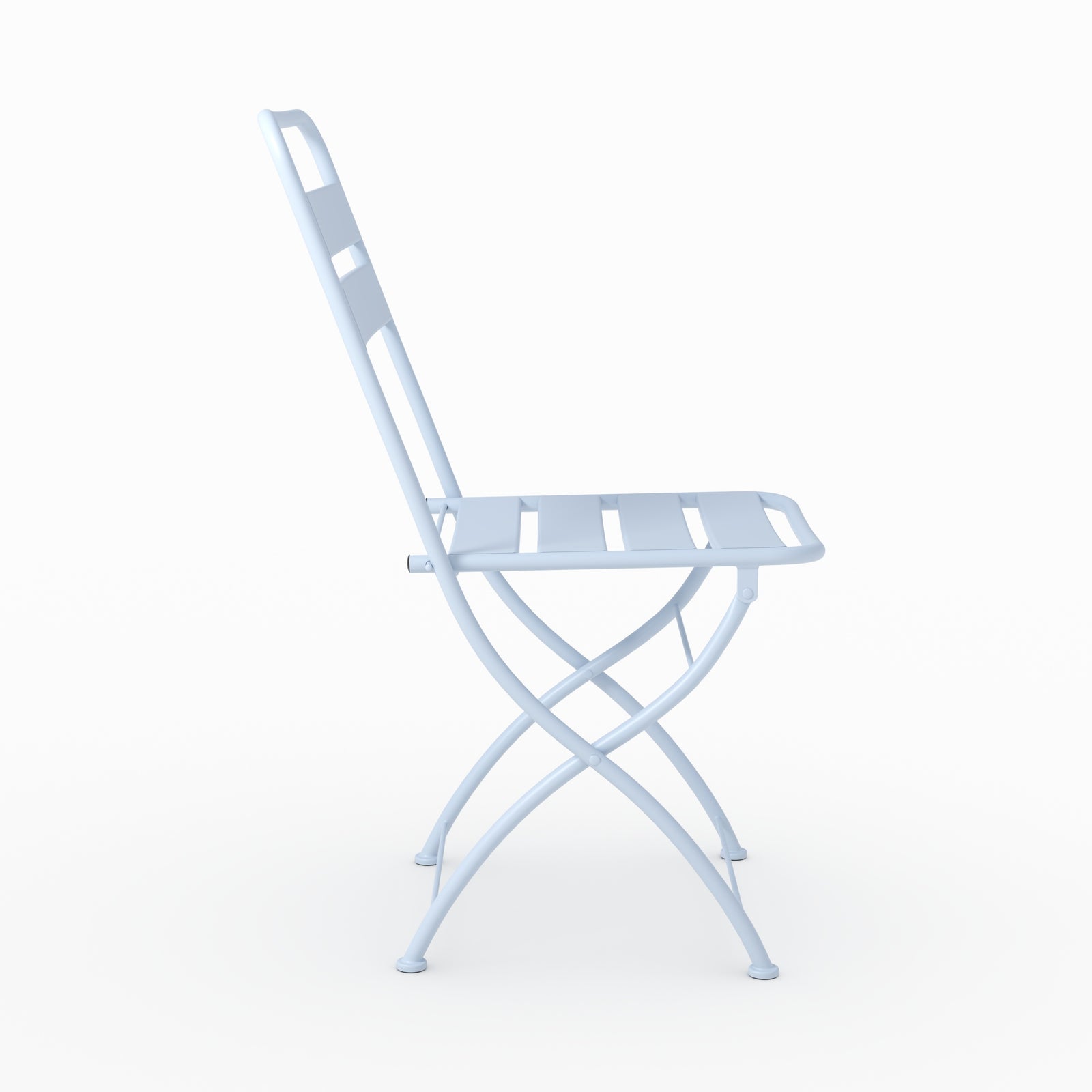 Table jardin avec chaises pliantes Yumi bleu métal 4 places