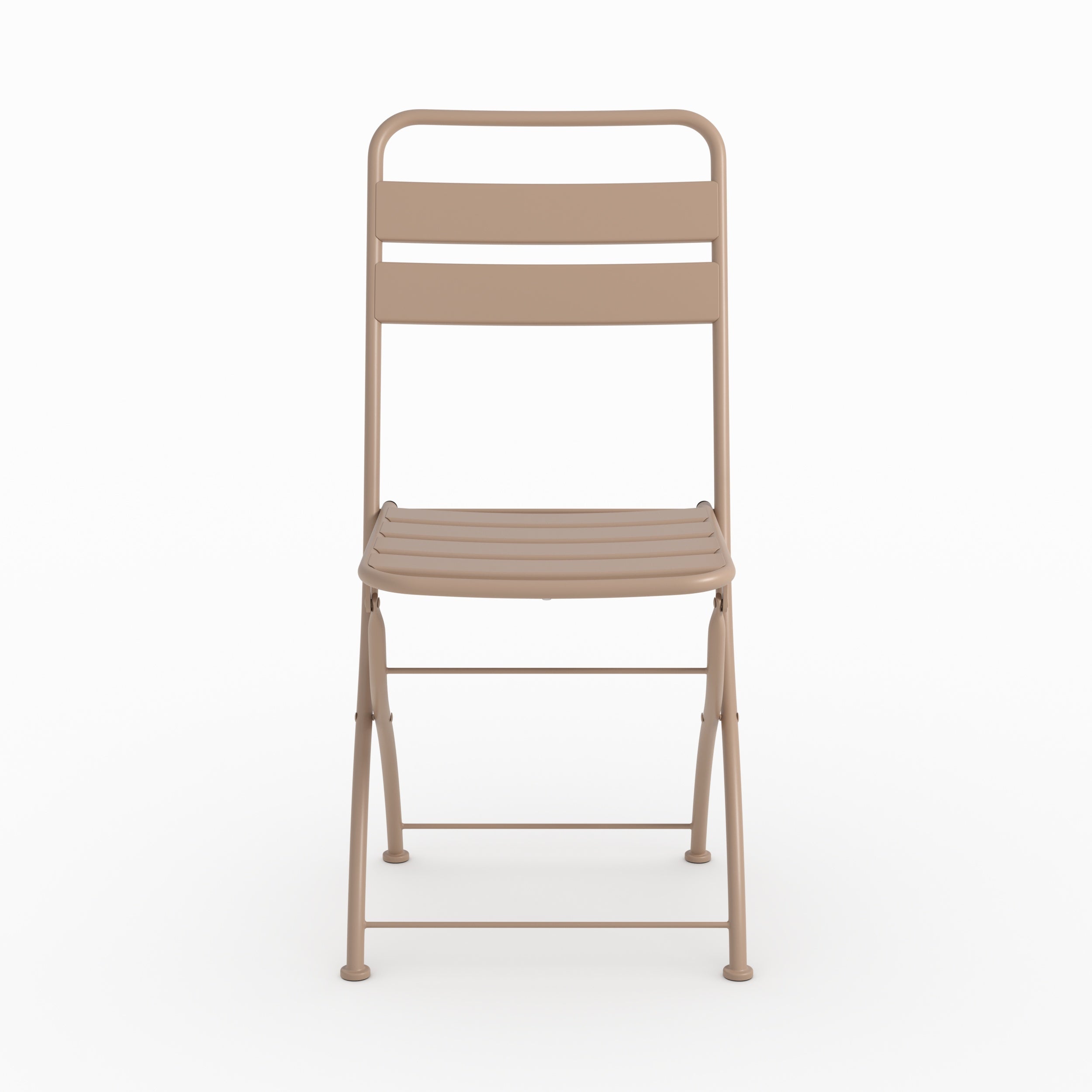 Table jardin avec chaises pliantes Yumi taupe métal 4 places
